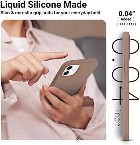 Aotesier šok-otporni dizajniran za iPhone 12 mini futrola, tekuća silikonska futrola s [mekanom oblogom protiv mikrovlakana) zaštita