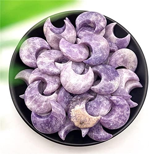 Seewoode Ag216 1PC Natural Lepidolit Purple Sypo Mjesec u obliku kristala Polirano kamenje zacjeljivanje dekor Poklon zanat prirodni
