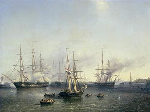 80- $ 1500 Ručno naslikani učitelji Art Academys - 19 naftnih slika Ruska flota Black More nakon bitke kod sinope 1853 Umjetnički dekor