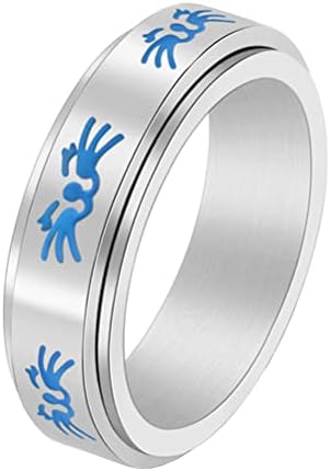 8 mm modni prsten od nehrđajućeg čelika za muškarce i žene srebrni vjenčani prstenovi s ugraviranim mačjim licem