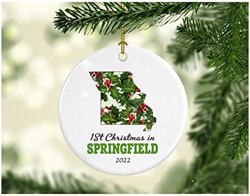 Prvi Božić u našem novom domu 2022 Ornament Springfield Missouri Kolekcionar 1. sezona Život u mo Ameri ukrasima drveće domaćin domaćin