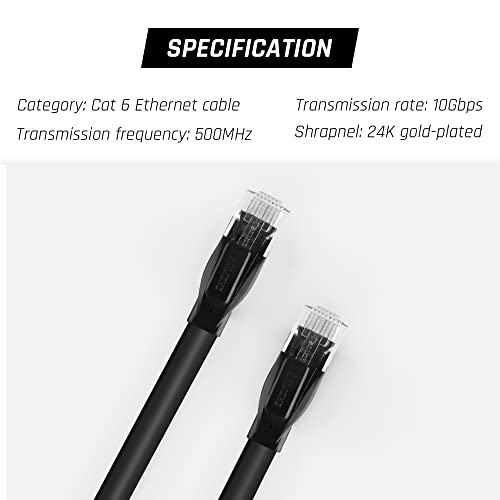 Fanpl Cat 6 Ethernet kabel za Nintendo Switch OLED, 9,84 ft, RJ45 Internet Network LAN Patch kablovi, 500MHz, 10 Gbps, ravna LAN žica,