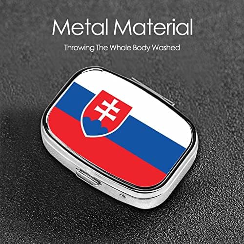 Zastava Slovačke kvadratne mini tablete kutija za putničke lijekove Organizator prijenosna metalna tableta futrola