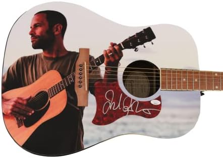 Jack Johnson potpisao je autogram pune veličine prilagođeni jedinstveni Gibson Epiphone Akustična gitara s JSA provjerom autentifikacije-između