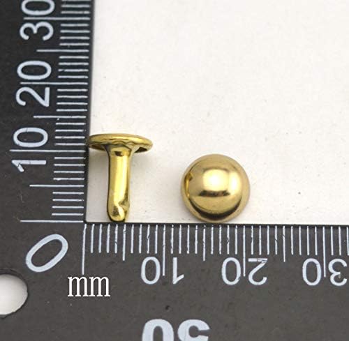 Wuuycoky Light Golden Double CAP Gljive za zakovice metala kapica 9 mm i post 10 mm pakiranje od 60 setova
