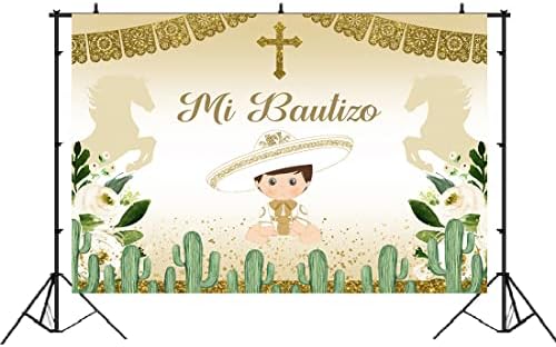Pozadina Pozadina za krštenje dječaka u prvoj pričesti dekor za zabavu za tuširanje novorođenčeta zlatni natpis za krštenje 5.53 ft