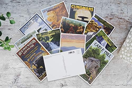 Lantern Press National Park Yellowstone - Set razglednica od 12 različitih originalnih ručnih ilustriranih razglednica