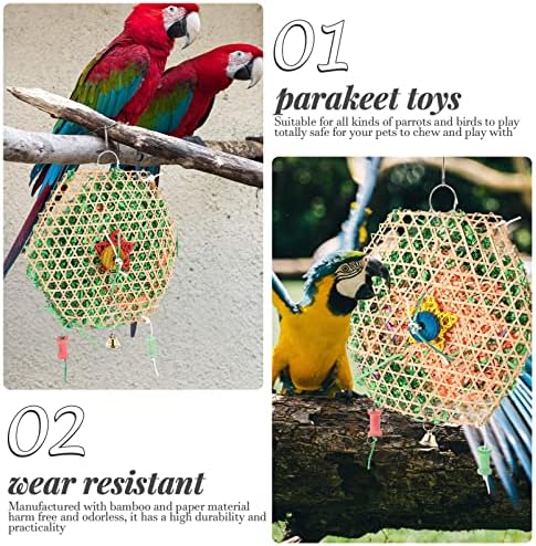 Patkaw ptice igračke ptice papige za drobljenje igračaka papagaj žvakanje hranjenja shredder igračka šesterokutni šesterokut za drobljenje