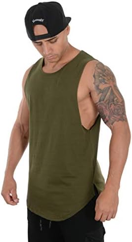 Youngla izduženi vrhovi spremnika za muškarce | Košulje u teretani za vježbanje | Strings Bodybuilding | 308
