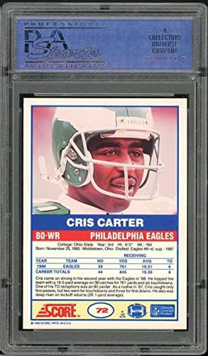 Cris Carter Rookie Card 1989 rezultat 72 PSA 7