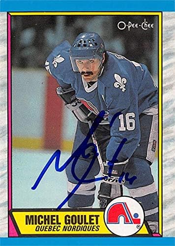 Skladište autografa 619716 Michel Goulet Hockey Card Autographed - Quebec Nordiques, SC - 1989. O -Pee -Chee br.57