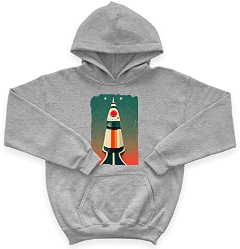 Spaceship Print Kids 'Spužva Hoodie - Hoodie Rocket Kids - šarena kapuljača za djecu