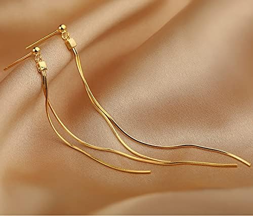 Naušnice od 925 srebrnih lanaca s resicama za žene i djevojke, duge viseće naušnice s kapljicama, minimalistička linija