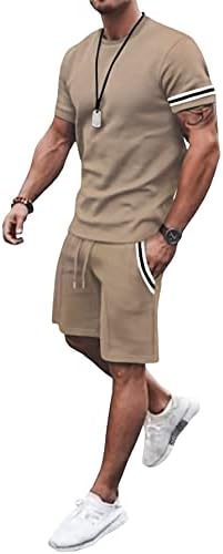 Gorglitter muški dvodijelni tracksuit kratki rukavi kratki ljetni odjeću struka struka s džepovima s džepovima