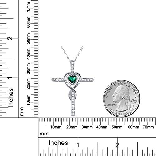 Ogrlica za rođendanske poklone za suprugu Mamu Od 925 sterling srebra, svibanjski kamen, smaragdni nakit za žene