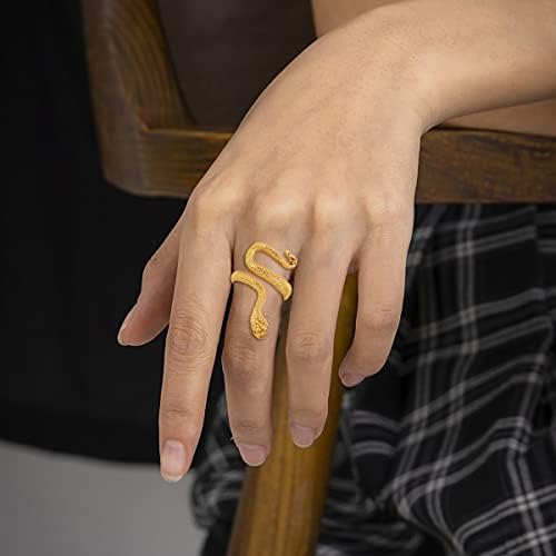Punk goth zmijske naušnice duge viseće zmijske naušnice Podesivi otvoreni zmijski prsten životinjski nakit poklon za žene djevojke