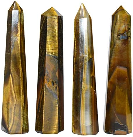 Piramida Tatva Crystal Point Olovka Polirana masaža Wand Obelisk-Tiger Eye 4,5-5 inč/ 11-12,5cm WT.90-100 grama
