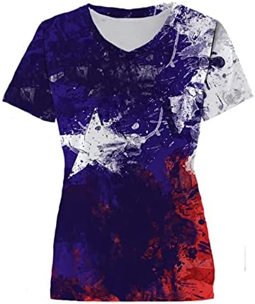 4. srpnja Košulja Ženske majice američke zastave kratki rukav vrhovi ljetne tunike labave bluze za tinejdžere