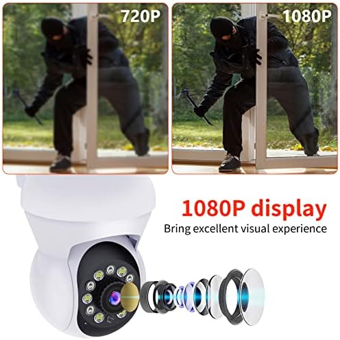 Pametna sigurnosna kamera, 1080p HD WiFi kamera, 360 ° Pregled kamere 5G i 2,4G WiFi s noćnim vidom, dvosmjerni zvuk, otkrivanje pokreta,