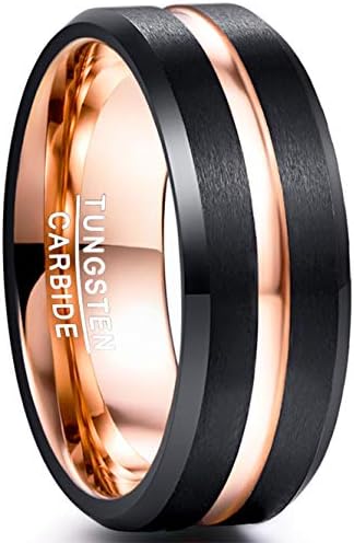 Volfram prsten za muškarce i žene 4/6/8/10 mm Crno / plavo / zlatno/ružičasto zlato/srebro zakošeni vjenčani prstenovi s graviranjem