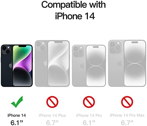 Slučaj JetEch Matte za iPhone 14 6.1-inčni, zaštita od kapljice, otporne na udarce, smrznute prozirni poklopac za povratni telefon,