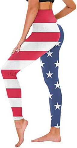 SAD 4. srpnja gamađe za žene domoljubne američke zastave rastezljiva mekana mekana hlače za trčanje joga za vježbanje noge