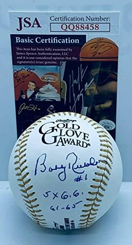 Bobby Richardson New York Yankees potpisao je bejzbol lopta sa zlatnim rukavicama s natpisima jSA - Autografirani bejzbol