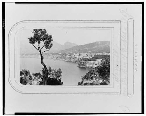PovijesneFindings Foto: Pogled na Sorrento iz Napuljskog zaljeva, Italija, obale, Cityscape, 1869