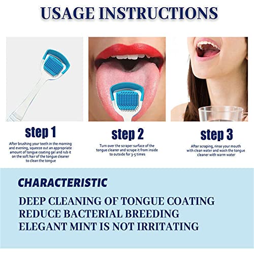 Gel za čišćenje jezika, komplet četkice za čišćenje jezika, strugač, pilinga, oralni dezodorans, miris metvice za uklanjanje lošeg
