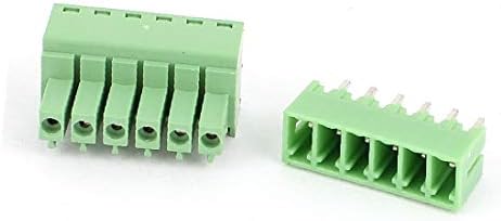 X-DREE 3 parova zeleni 6p 3,50 mm razmak PCB priključak za priključak vijaka 300V 8A (3 ulice Verde 6p Konektor Espaciador 300 ν 8a