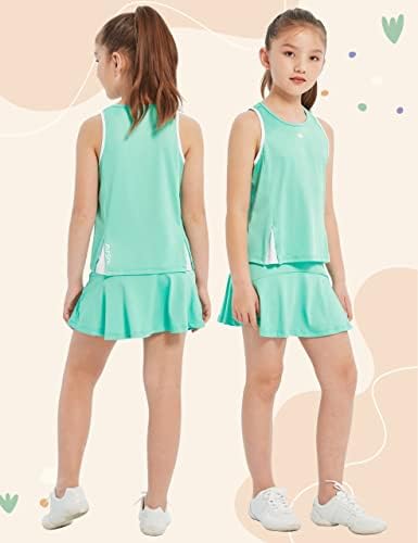 Fitst4 djevojke Teniski golf haljina Outfit Kids Tenis Skort i tenk set aktivna sportska haljina s kratkim hlačama