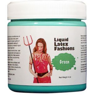 Zelena 8 oz - tekuća boja za tijelo od lateksa, amonijak bez mirisa, lagano uključivanje i isključivanje, cosplay šminka, stvara profesionalno