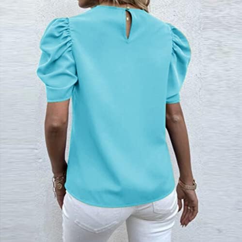 Predimenzionirana majica košulja Žene preklopite kratke rukave posade za vrat cvjetnik tiskana majica gornje ležerne vitke košulje