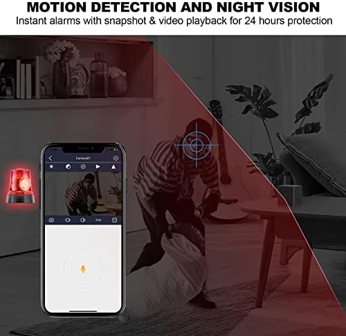Bežična sigurnosna kamera, WiFi 2K UHD baterija s kućnim kamerama unutarnjim kamera s noćnim vidom daljinska kontrola aplikacija za