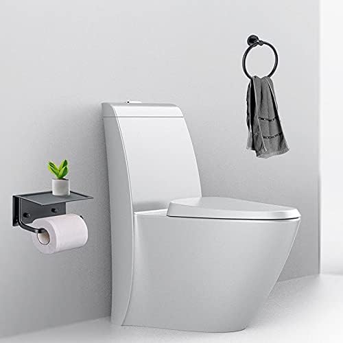 Držač bamandanskog toaletnog papira s većim telefonom police i ručnika za ručnike držač ručnika zid postavljen za mat crni pribor za