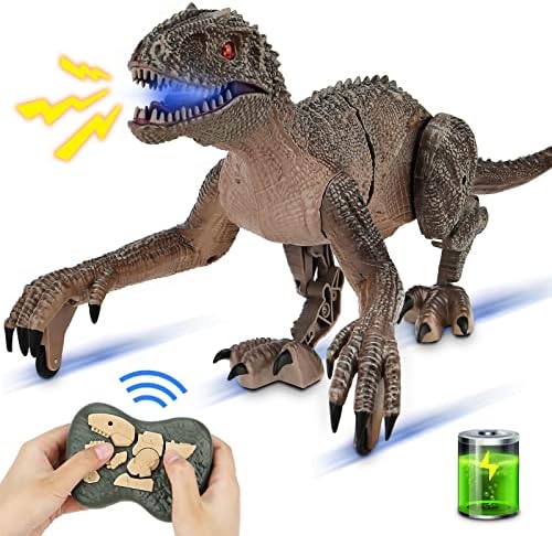 Dino igračke na daljinsko upravljanje za djecu, punjivi robot dinosaura sa svjetlom i tutnjavom-demonstracija jednim pritiskom tipke