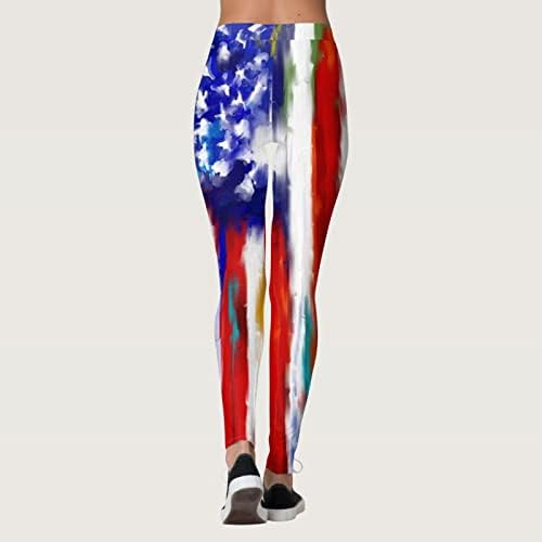 4. srpnja gamaša za kontrolu trbuha američke zastave joge gamaše mekane četkane atletske vježbe stražnjica za dizanje joge hlače za