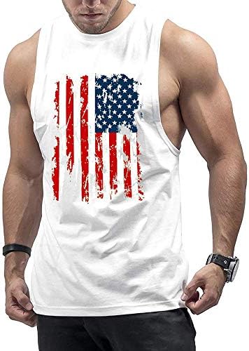 InleaderStile muški bodybuilding stringer američka zastava Tank gornji rukavac bez rukava