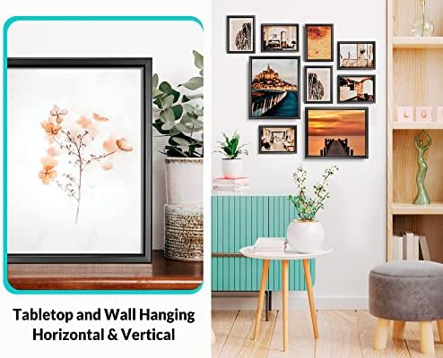Lavie Home 8x10 okviri za slike Jednostavno dizajnirani okvir za fotografije s staklom visoke definicije za zidni nosač i gornji zaslon