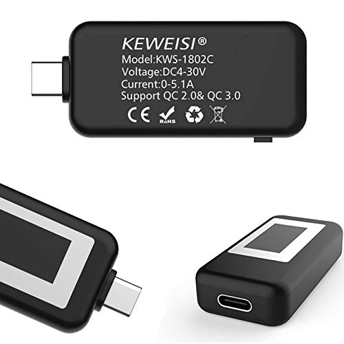 Type-C USB mjerač ispitivača mjerača snage USB multimeter napon i strujni testerski prikaz Digitalni multimetar za USB-C kablove, prijenosna