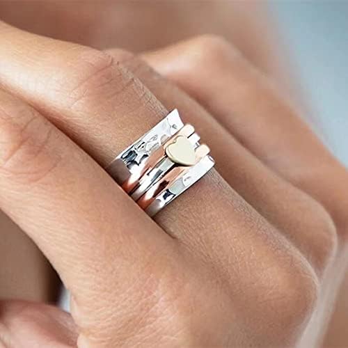 Dvobojni prsten u obliku srca prsten za oslobađanje alarma prsten za Fidget prsten za predenje nakit pokloni za žene Muškarci zaljubljeni