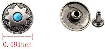 Mingchen jednostavna metalna imitacija tirkizna ukrasna gumba za zakovice izvrsni sunce okrugli oblik Press Studs učvršćivača jakne