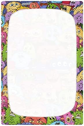 Umiriko slatko čudovište crtani uzorak paket n igraju play playard plahte, mini crib list za dječake djevojčice igrača matemess naslovnica