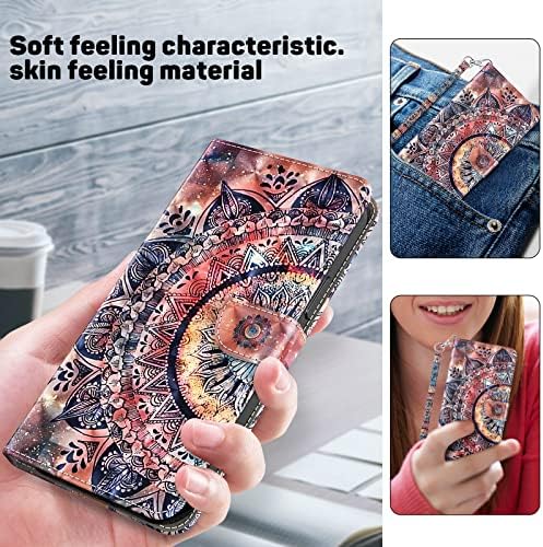 OOPKINS Kompatibilan sa slučajem Samsung Galaxy S23 5G, obojen u 3D efekt torbica-novčanik od umjetne kože, s remenom za ručni zglob