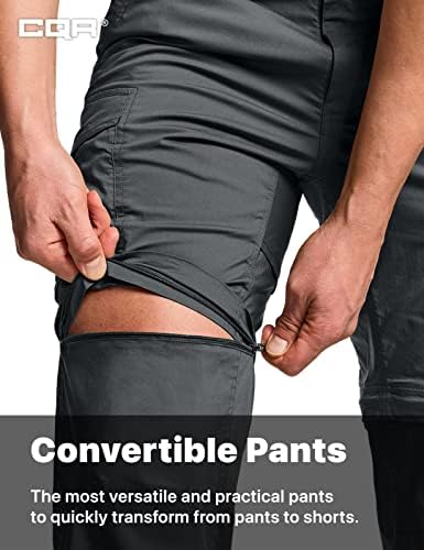 CQR muške kabrioletske teretne hlače, planinarske hlače otporne na vodu, zatvaraju laganu rastezanje upf 50+ rad na otvorenom hlačama