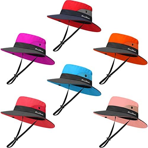 6 kom dječji šešir za sunčanje od 5 do 10 godina ljetna kapa za kantu s rupom za rep UV zaštitni šešir za ribolov sklopivi Šeširi za