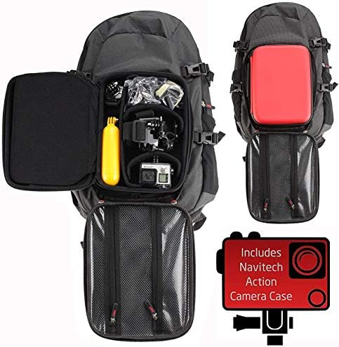 NavItech Action Camera Backpack & Red Storage s integriranim remenom prsnog koša - Kompatibilno s Fusiontec Action Camera