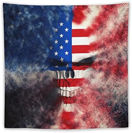 Ljuta tapiserija američke zastave lubanje za estetske zidne deke u spavaćoj sobi