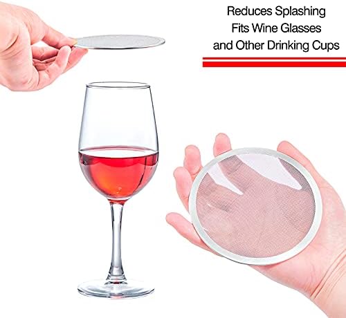Poklopci za piće od nehrđajućeg čelika poklopac za čaše za vino mrežasti ventilirani diskovi sprječavaju ulazak krhotina poklopci za