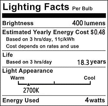 LED žarulje s mogućnošću zatamnjivanja od 4 vata LED žarulje Topla bijela 2700 ekvivalent 40 vata 926 927 srednja baza matirano staklo